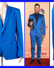 BRAND NEW VERSACE COLLECTION BLUE SUIT (as seen on JUSTIN) 56 - 46
