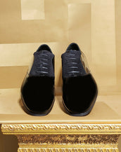 S/S 2011 look # 31 NEW VERSACE BLACK PATENT LEATHER LOAFER SHOES 44 - 11