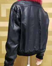 NEW VERSACE FUR LINED BLACK LEATHER JACKET 48 - 38