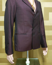 NEW S/S11 LOOK #19 VERSACE PURPLE IRIDESCENT JACKET with LEATHER INSERTS 48 - 38