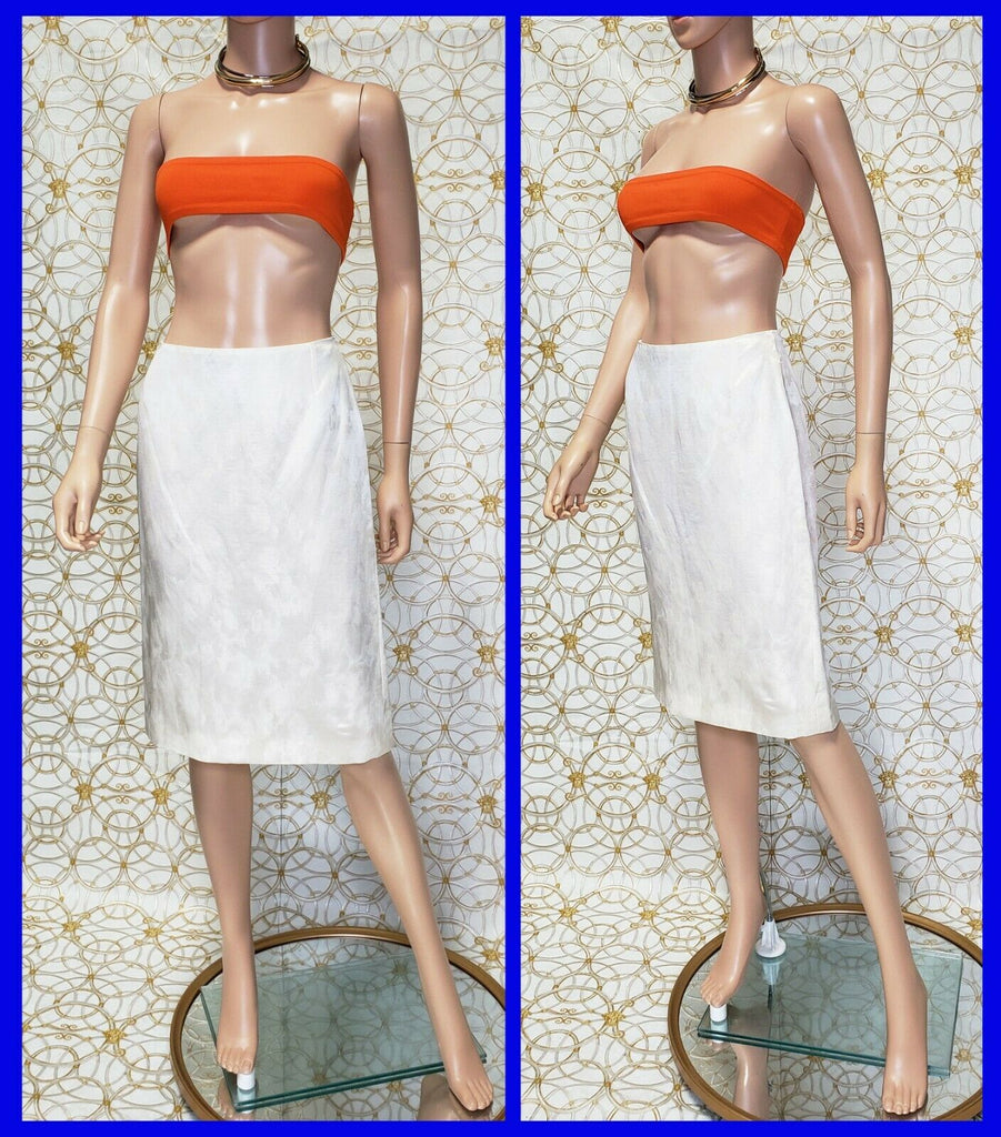 90-S VINTAGE GIANNI VERSACE COUTURE PEARL SILK SKIRT 40 - 6