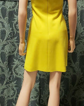 F/2012 look # 21 NEW VERSACE YELLOW DRESS with METAL CHAIN MESH 38 - 2