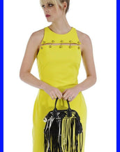 NEW VERSUS VERSACE + ANTHONY VACCARELLO CUT OUT YELLOW DRESS 46 - 10