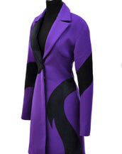 F/W 2011 look #20 NEW VERSACE VIOLET WOOL COAT with SUEDE 38 - 4
