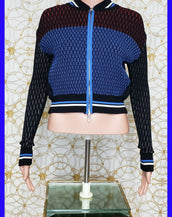 VERSACE KNITTED STRETCHY LONG SLEEVE ZIP-UP JACKET 38 - 2