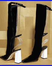 NEW VERSUS VERSACE BLACK PATENT LEATHER BOOTS  40.5 - 10.5