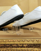 NEW VERSACE WHITE WOVEN LEATHER DRIVER SHOES 45 - 12