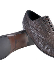 NEW DOLCE & GABBANA BROWN CROCODILE LEATHER SHOES 43 - 10
