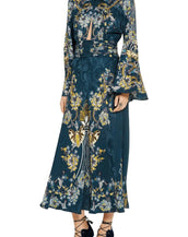New ROBERTO CAVALLI  Printed Long Sleeve Dress Size 38