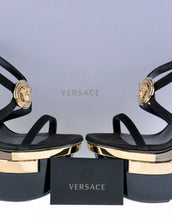 New VERSACE Triple Platform Black Gold Medusa Swarovski Crystals Shoes 35.5-5.5