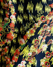 NEW VERSACE JEANS BLACK and YELLOW FLORAL PRINT COTTON SHIRT 48 - M