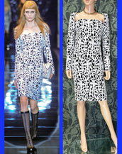 F/2012 look # 8 NEW VERSACE  MACRAME GOTHIC CROSS COCKTAIL DRESS 38 - 2