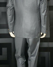 BRAND NEW VERSACE GREY WOOL TAILOR MADE SUIT FALL 2014 LOOK # 1 size 48 - 38