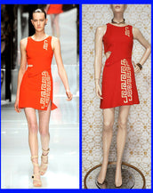 S/S 2011 look #25 NEW VERSACE RED MINI DRESS with GREEK PATTERN 38 - 2