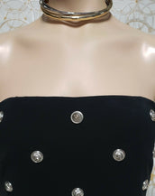 NEW VERSUS VERSACE + ANTHONY VACCARELLO STUDDED STRAPLESS CREPE DRESS 38 - 2