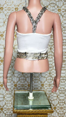 F/W 2013 look # 6 VERSACE WHITE STUDDED TOP 38 - 2