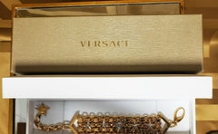 NEW VERSACE 24K GOLD PLATED WITH SILVER STARS BRACELET