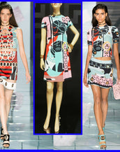 S/2015 NEW VERSACE ABSTRACT PRINT "STAINED GLASS WINDOW" DRESS 38 - 4