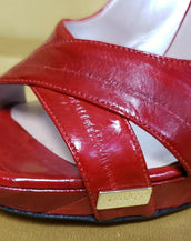 NEW VERSACE RED EEL LEATHER PLATFORM SHOES 40 - 10