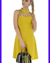 NEW VERSACE COLLECTION EMBELLISHED YELLOW DRESS 40 - 6