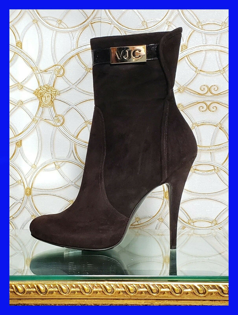 NEW VERSACE VJC BROWN SUEDE LEATHER  BOOTS 39 - 9