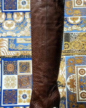 NEW TOM FORD BROWN ANACONDA OVER THE KNEE BOOTS 38.5 - 8.5