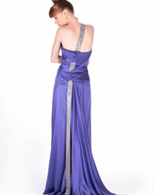 $8,935 NEW VERSACE PURPLE CRYSTAL EMBELLISHED LONG DRESS GOWN 38 - 2