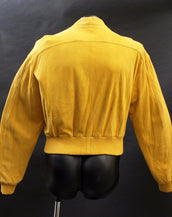 NEW VERSACE YELLOW SUEDE LEATHER BOMBER JACKET 48 - 38