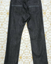 BRAND NEW VERSACE COLLECTION BLACK JEANS with LEATHER INSERTS 46 - 32