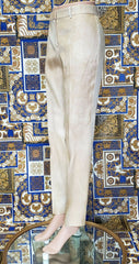 Resort 2013 Look # 2 VERSACE BEIGE CLASSIC 100% SILK PANTS size 40 - 4