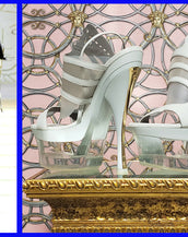 S/S 2012 NEW VERSACE WHITE LEATHER and PLEXIGLASS PLATFORM SHOES 40 - 10; 41 - 11