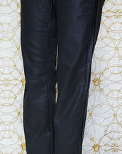 NEW VERSACE COLLECTION BLACK STRETCHY RUBBER PANTS size 32