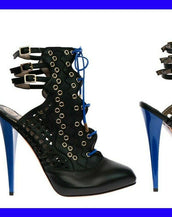 Resort 2012 look # 13 NEW VERSACE BLACK PERFORATED LEATHER ANKLE BOOTS 39 - 9