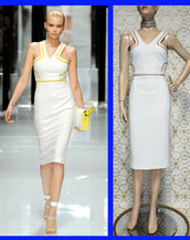 S/S 2011 look # 3 NEW VERSACE 100% COTTON WHITE DRESS  44 - 8
