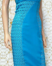 S/S 2011 look # 34 NEW VERSACE BLUE SILK EMBROIDERED DRESS 38 - 2