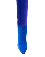 New VERSACE COLOR BLOCK BLUE SUEDE PALAZZO BOOTS 37 - 7