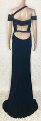 F/W 2007 Look #44 NEW VERSACE CHAIN EMBELLISHED LONG BLACK DRESS GOWN 40 - 4