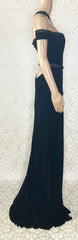 F/W 2007 Look #44 NEW VERSACE CHAIN EMBELLISHED LONG BLACK DRESS GOWN 40 - 4