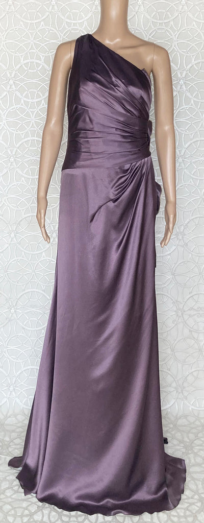 $11,480 NEW VERSACE ONE SHOULDER PURPLE LONG DRESS GOWN WITH HEARTS 40 - 4