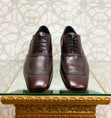 NEW DOLCE & GABBANA BROWN SPAZZOLATO LACES LEATHER SHOES 43 - 10