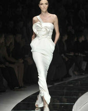 $18,125 NEW VERSACE ONE SHOULDER WHITE LONG DRESS GOWN WITH HEART 42 - 6