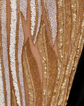 Vintage Bob Mackie Gold Fully Beaded Gown Dress